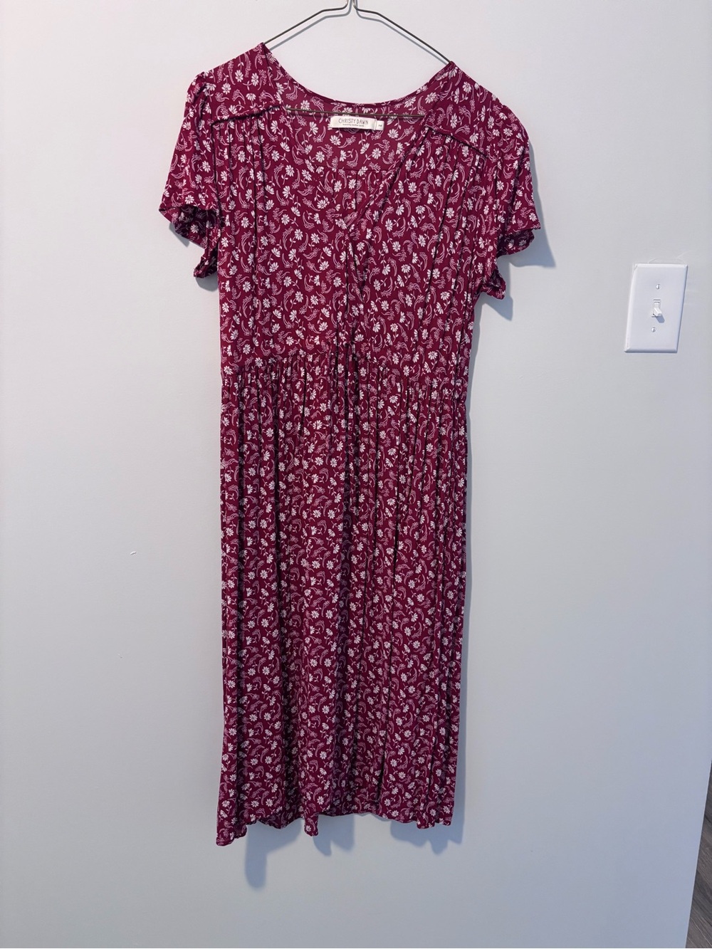 Christy Dawn Red Floral Simple Dawn Dress